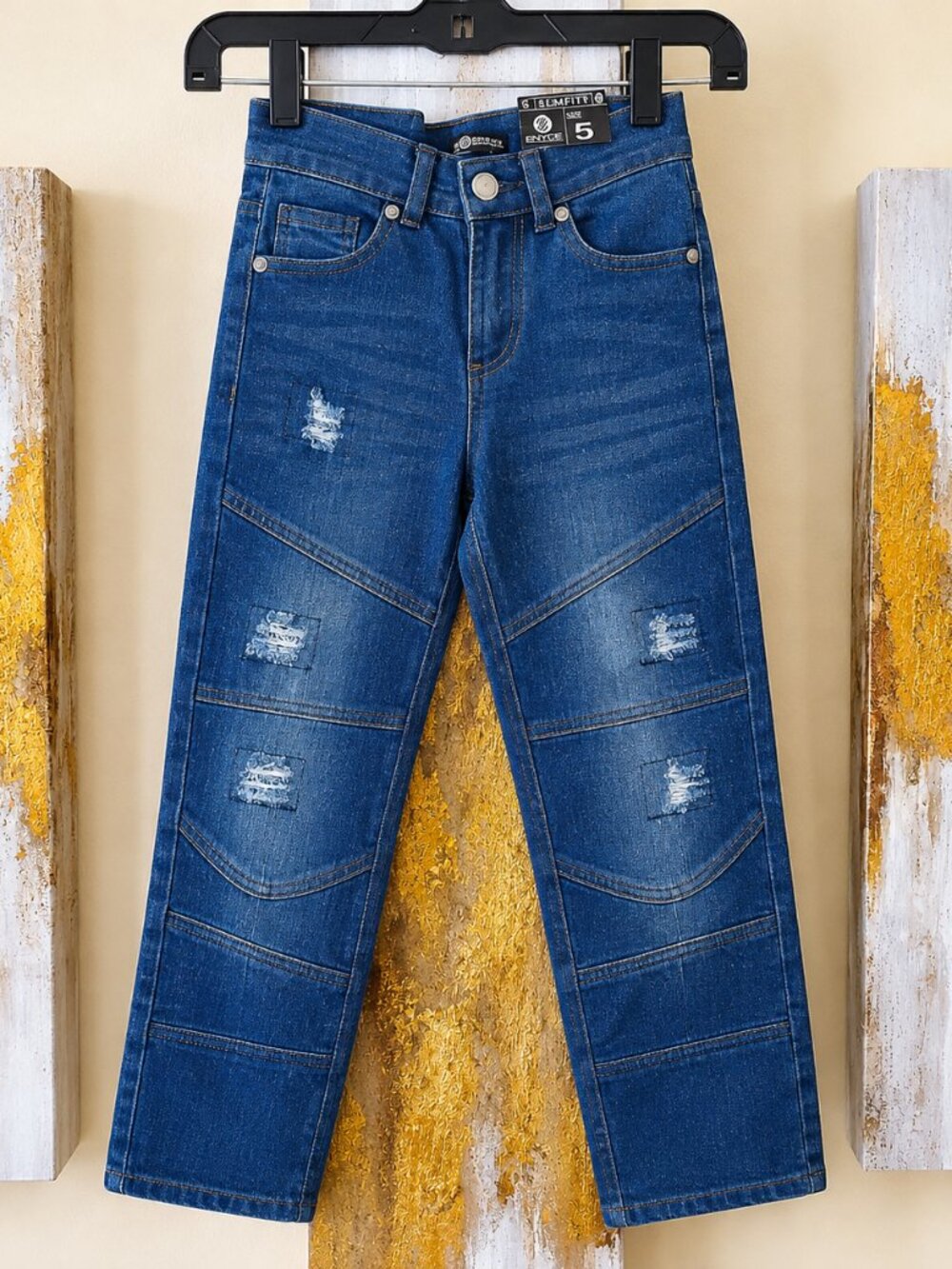 Enyce Boy's Blue Slim Fit Distressed Denim Jeans SZ 5